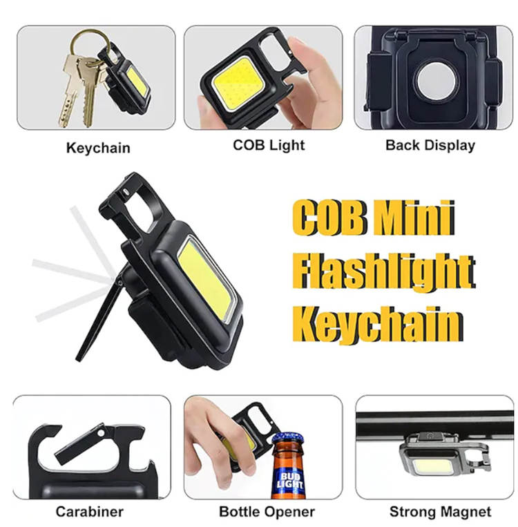 Rechargeable Cob Keychain Mini Flashlight9